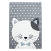 Passatoia per bambini Kids 0550 Cute Cat Blu & AYYTPCH-KIDS0550BLUE-TRAVERSA