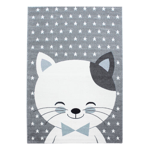 Passatoia per bambini Kids 0550 Cute Cat Blu & AYYTPCH-KIDS0550BLUE-TRAVERSA