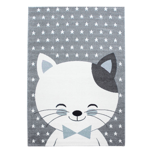 Passatoia per bambini Kids 0550 Cute Cat Blu & AYYTPCH-KIDS0550BLUE-TRAVERSA