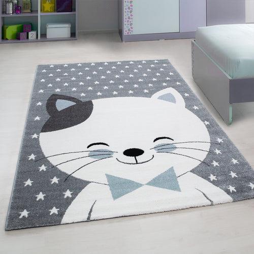 Passatoia per bambini Kids 0550 Cute Cat Blu (1)