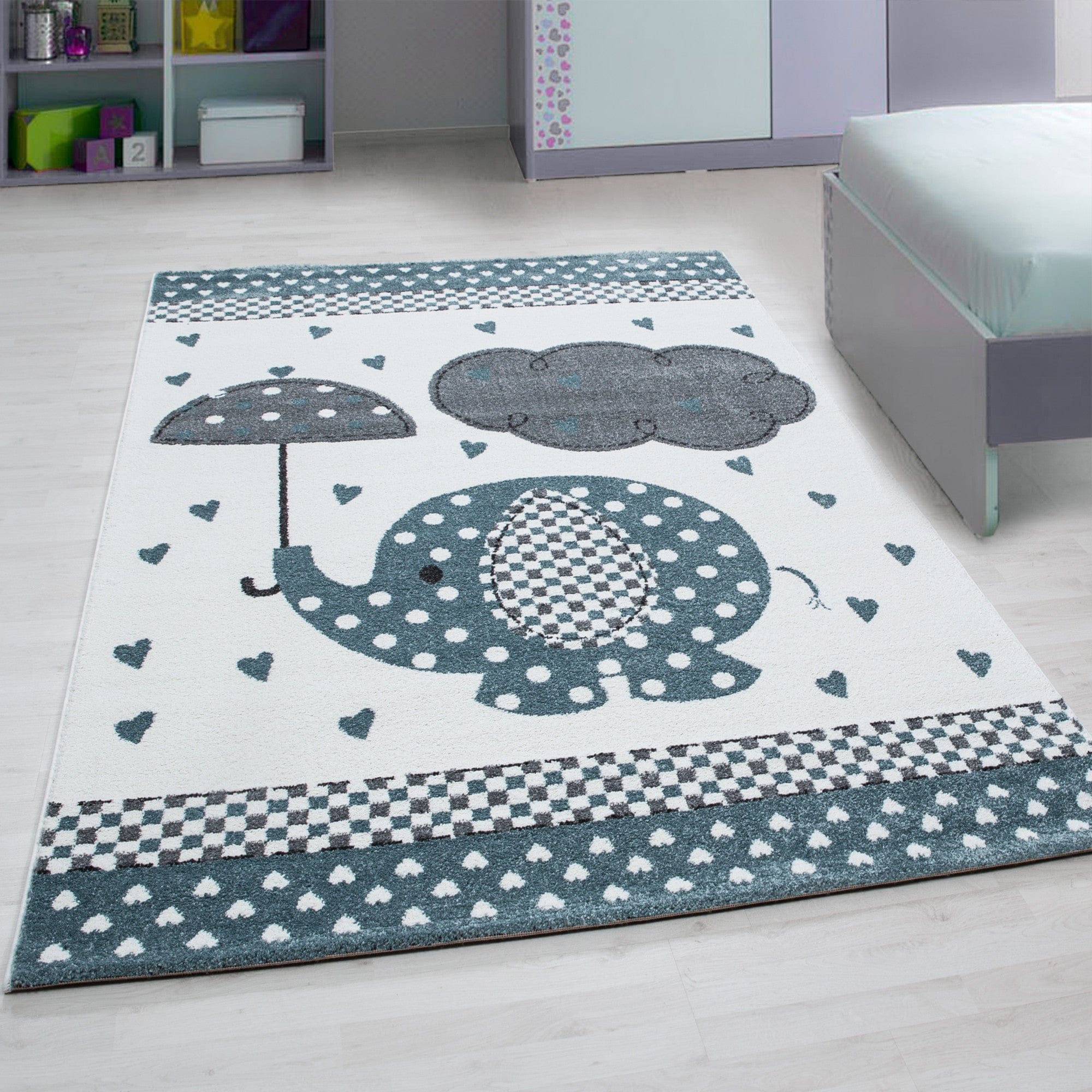 Passatoia per bambini Kids 0570 Elephant Blu (1)