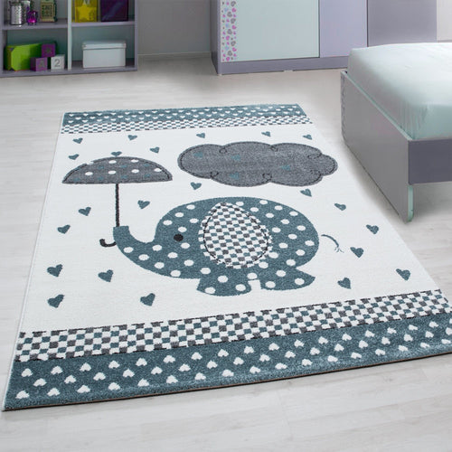 Passatoia per bambini Kids 0570 Elephant Blu (1)