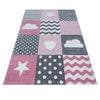 Passatoia per bambini Kids 0620 Heart Rosa (2)