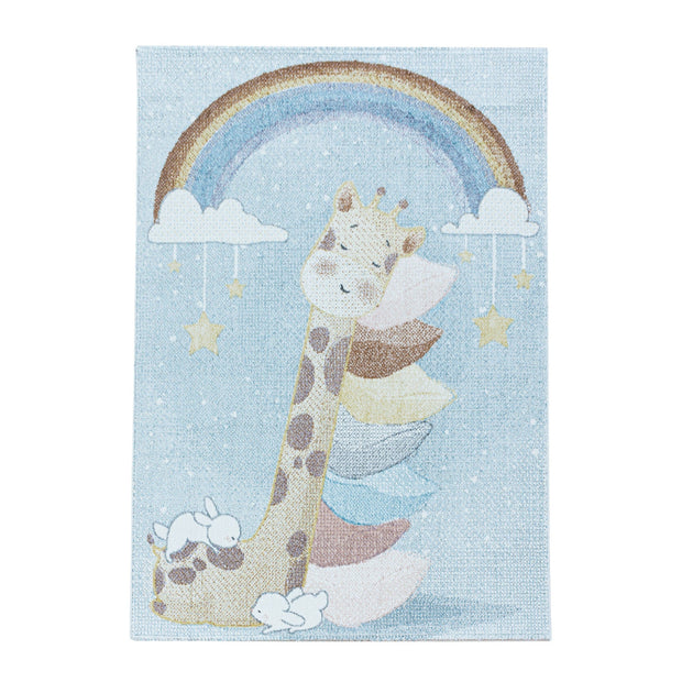 Passatoia per bambini Lucky 3612 Giraffe Blu & AYYTPCH-LUCKY3612BLUE-TRAVERSA
