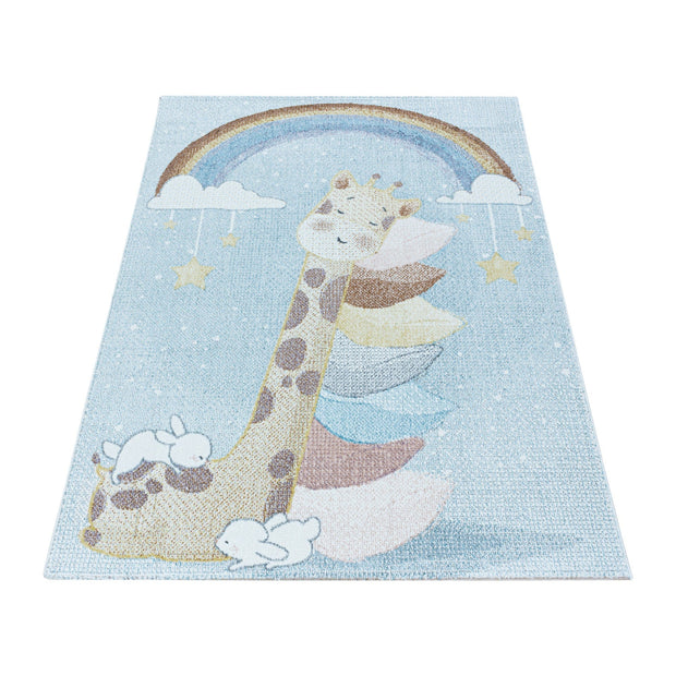 Passatoia per bambini Lucky 3612 Giraffe Blu (2)