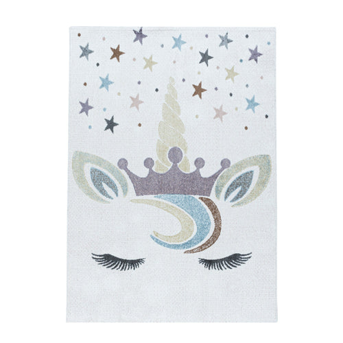 Passatoia per bambini Lucky 3613 Unicorn Bianco & AYYTPCH-LUCKY3613WHITE-TRAVERSA
