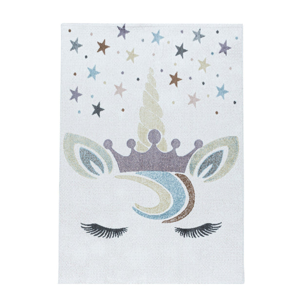 Passatoia per bambini Lucky 3613 Unicorn Bianco & AYYTPCH-LUCKY3613WHITE-TRAVERSA