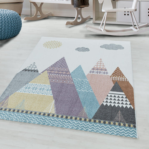 Passatoia per bambini Lucky 3614 Mountains multicolore (1)