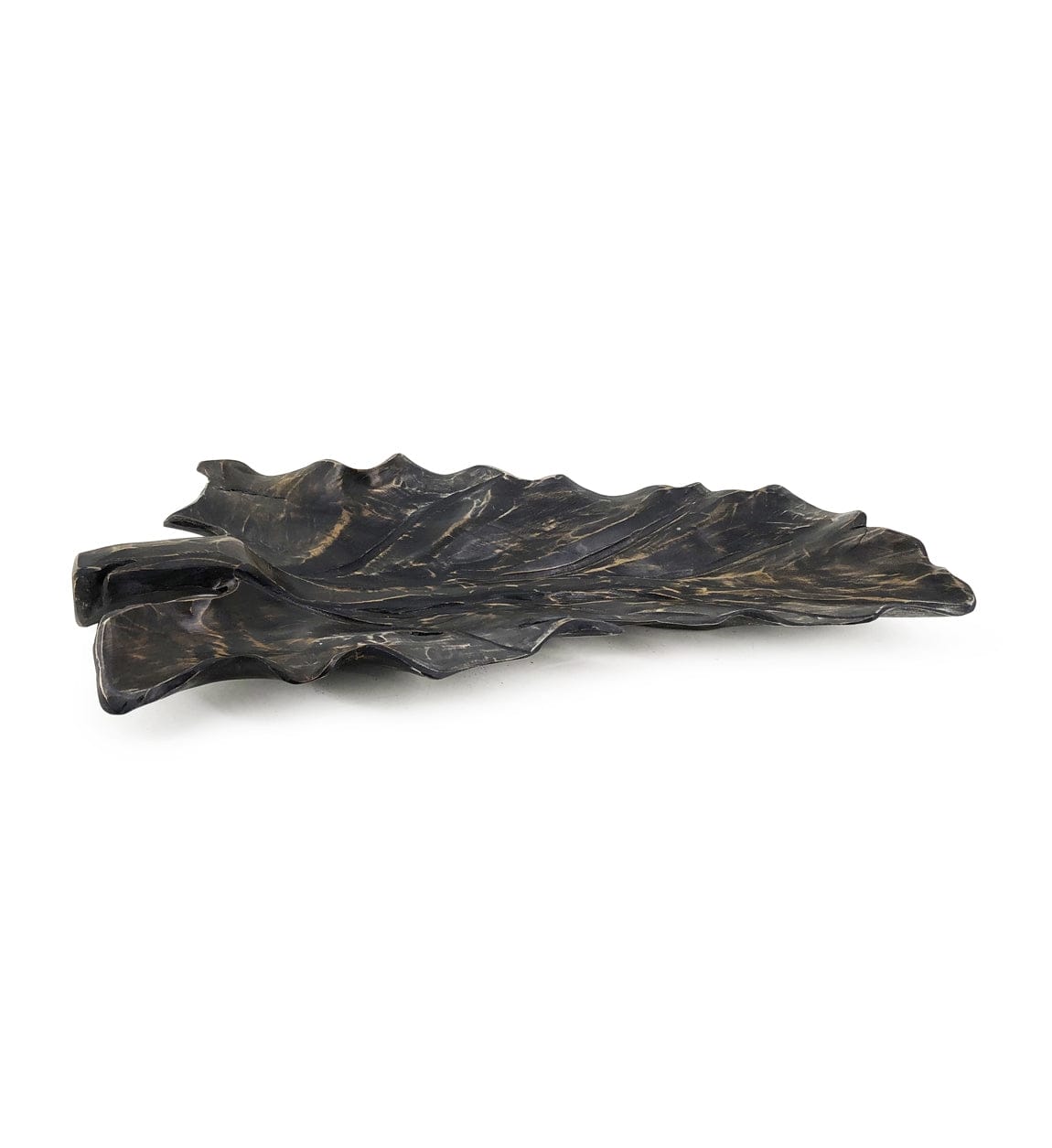 Piatto decorativo Erosi Carved Leaf Nero