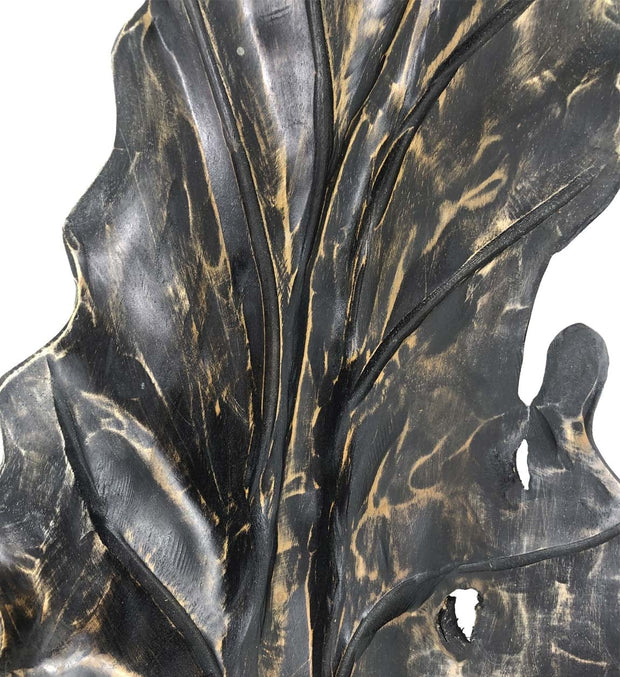 Piatto decorativo Erosi Carved Leaf Nero (4)