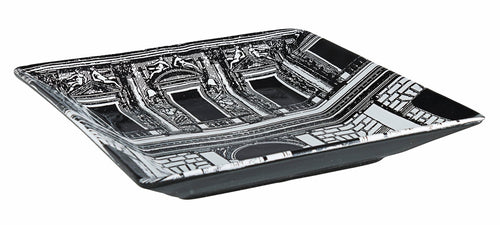Bizzotto Piatto decorativo Liberty Square Bianco e Nero