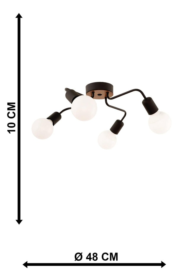 Oyo Plafoniera Ahtapot 4 Nero