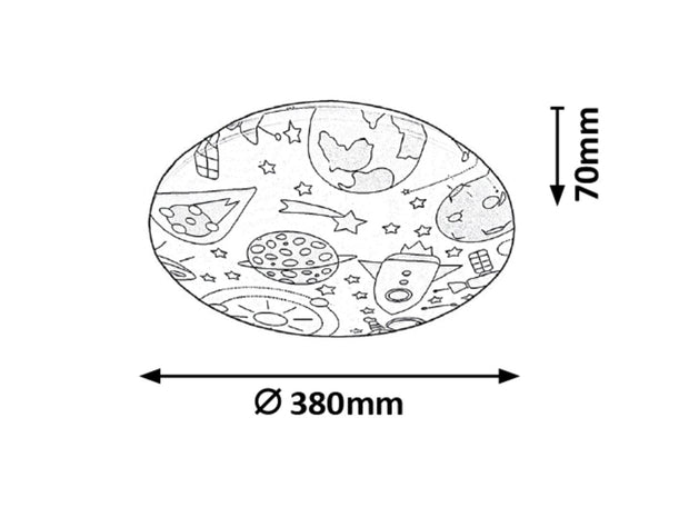 Plafoniera da bambini Hanka Planets 3417 Multicolore (4)