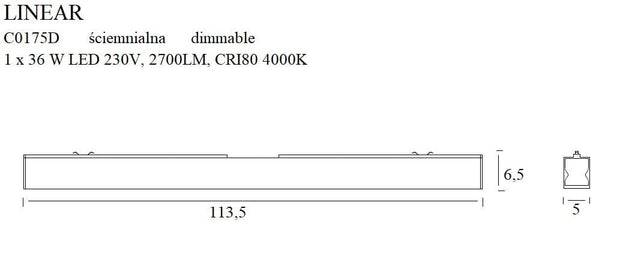 Plafoniera Linear C0175D Nero (4)