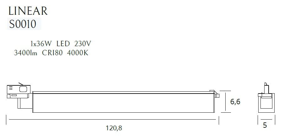 Plafoniera Linear S0010 Bianco (2)