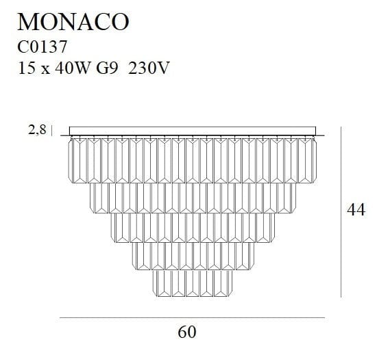 Plafoniera Monaco C0137 Cromo (2)