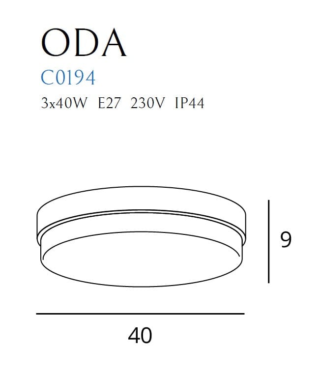 Plafoniera Oda C0194 Nero (1)