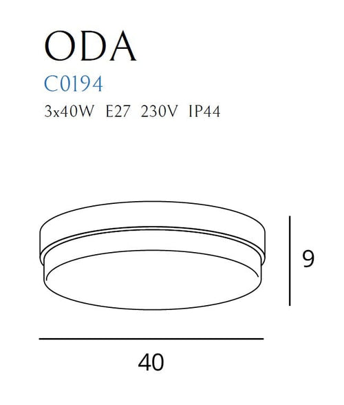 Plafoniera Oda C0194 Nero (1)
