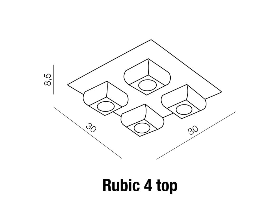 Plafoniera Rubic 4 AZ0492 Cromo (1)