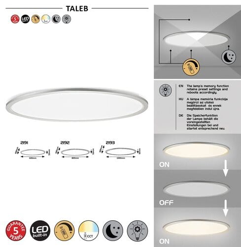 Plafoniera Taleb 2191 Argento (1)