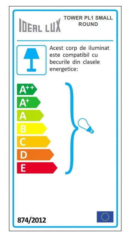 Plafoniera Tower PL1 Small Round Bianco (1)