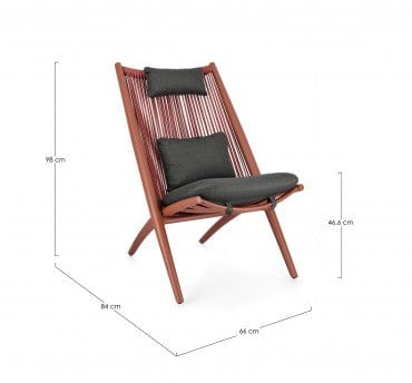 Bizzotto Poltrona da giardino Aloha Antracite