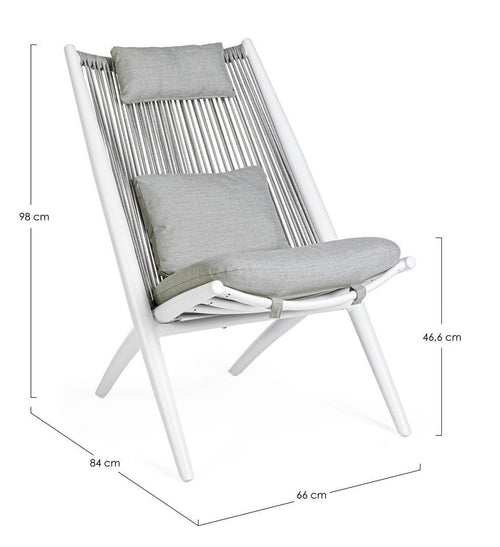 Bizzotto Poltrona da giardino Aloha Bianco