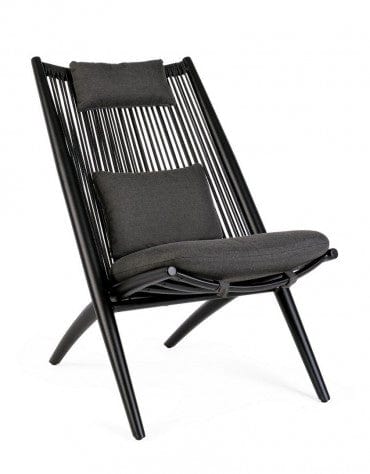 Bizzotto Poltrona da giardino Aloha Nero