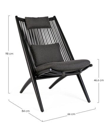 Bizzotto Poltrona da giardino Aloha Nero