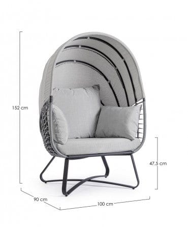 Bizzotto Poltrona da giardino Eldon Antracite