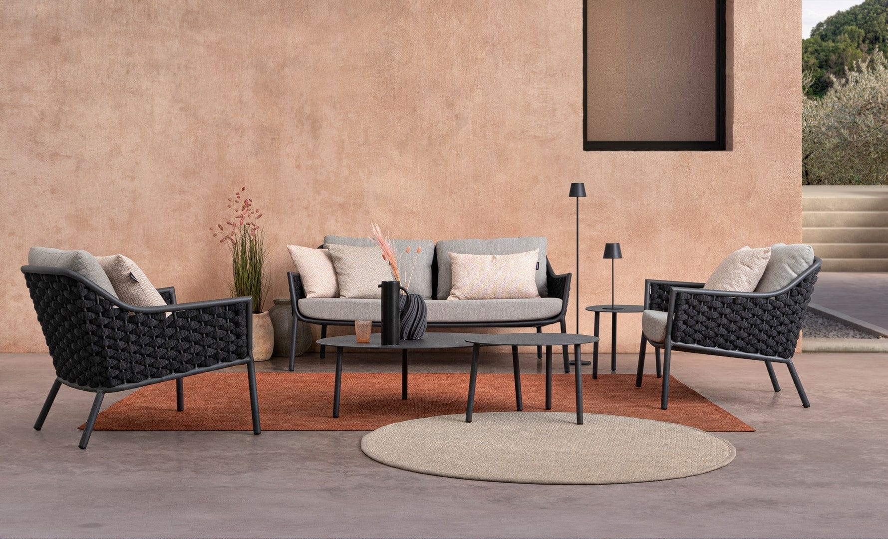 Bizzotto Poltrona da giardino Everly Grigio