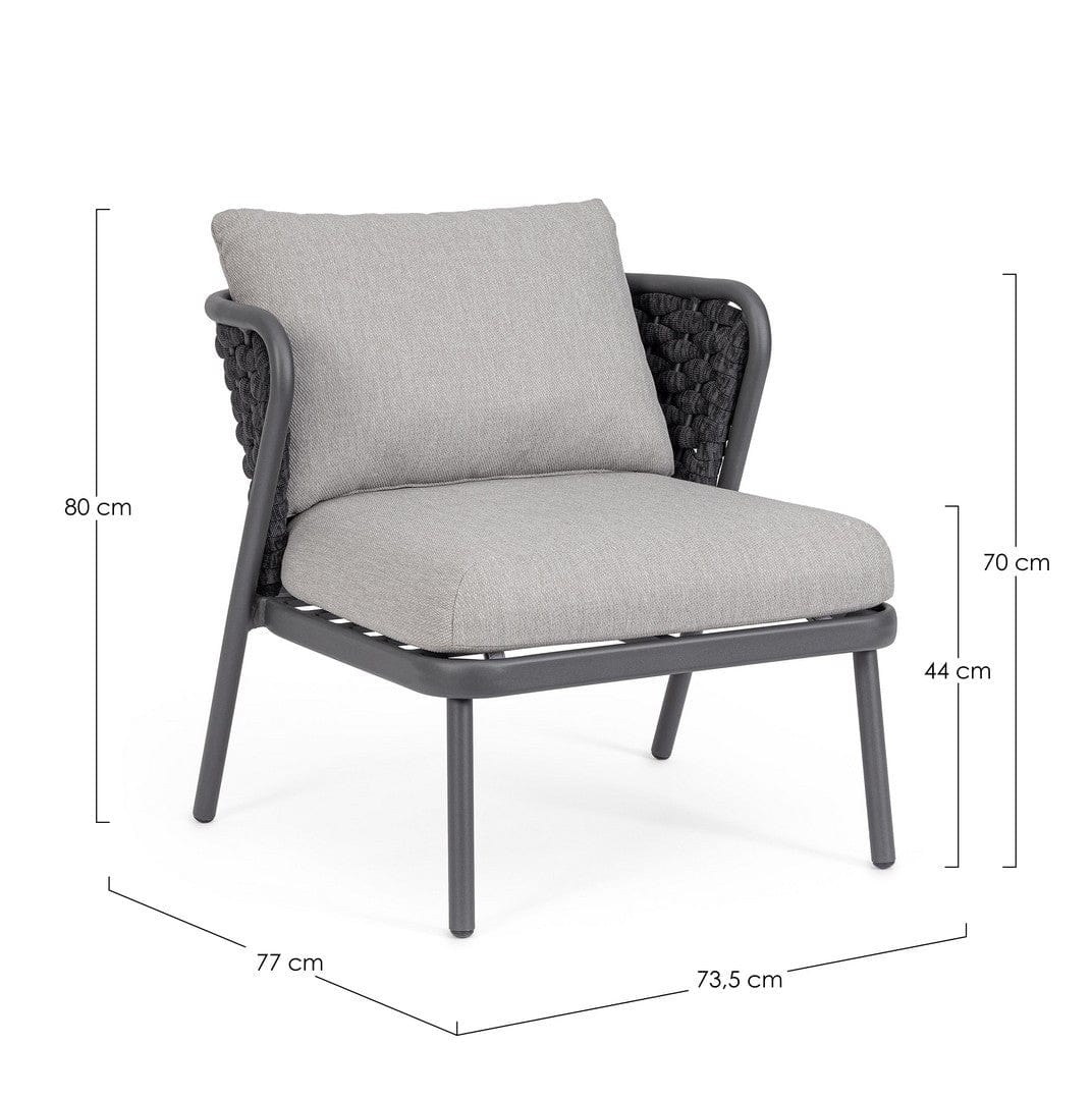 Bizzotto Poltrona da giardino Harlow Grigio