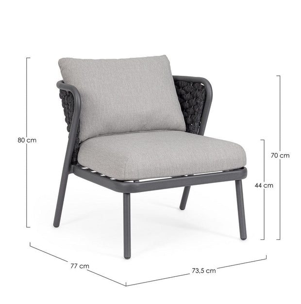 Bizzotto Poltrona da giardino Harlow Grigio
