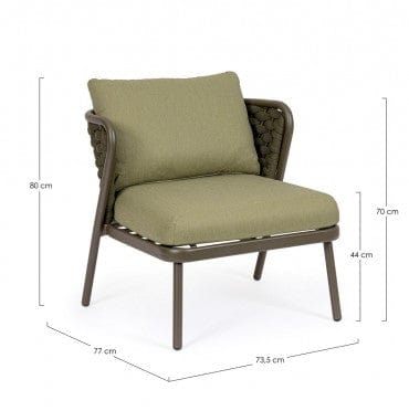 Bizzotto Poltrona da giardino Harlow Verde