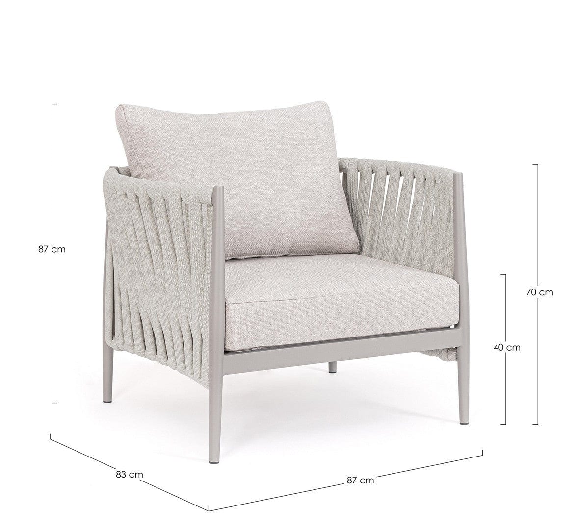Bizzotto Poltrona da giardino Jacinta Moon Grigio