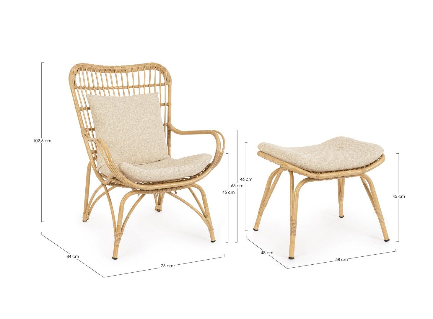 Bizzotto Poltrona da giardino Maela Beige