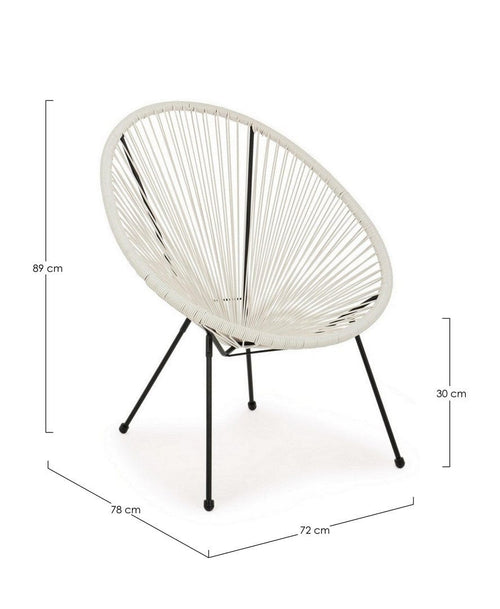Bizzotto Poltrona da giardino Parker Bianco