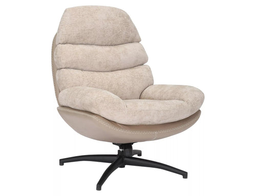 Signal Poltrona girevole in tessuto e ecopelle Giselle Beige