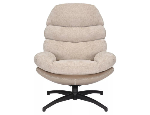 Signal Poltrona girevole in tessuto e ecopelle Giselle Beige