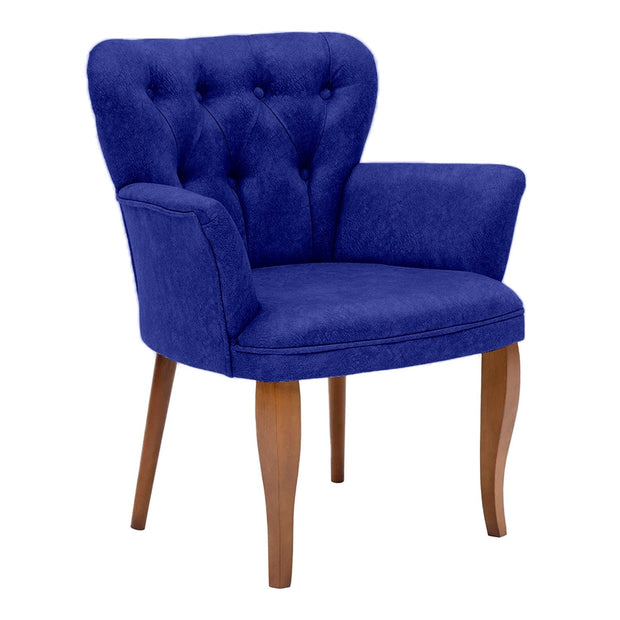 Poltrona in tessuto Paris Wooden Blu