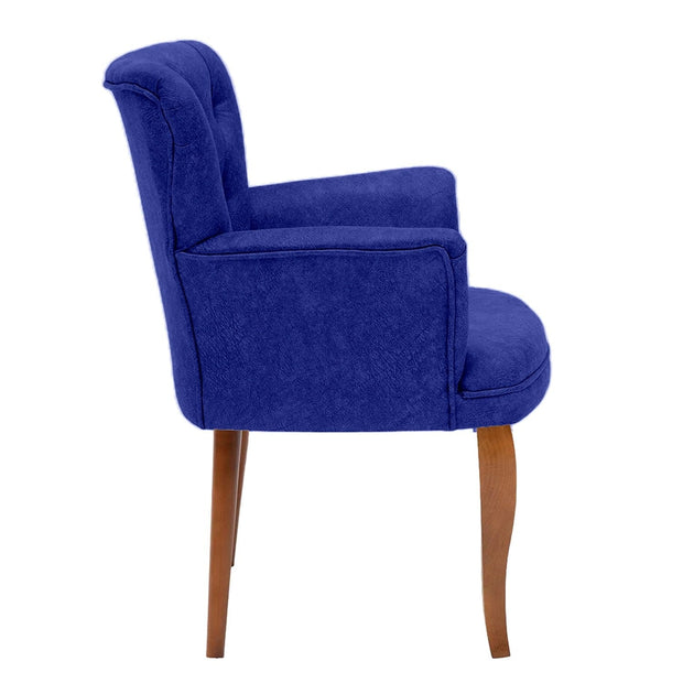 Poltrona in tessuto Paris Wooden Blu (1)