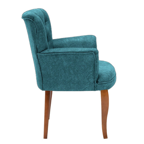 Poltrona in tessuto Paris Wooden Blu (1)