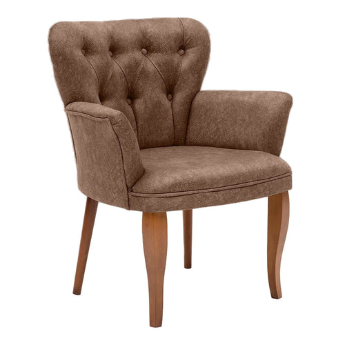 Poltrona in tessuto Paris Wooden Marrone