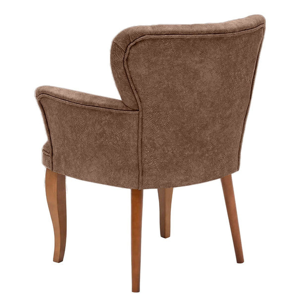 Poltrona in tessuto Paris Wooden Marrone (2)
