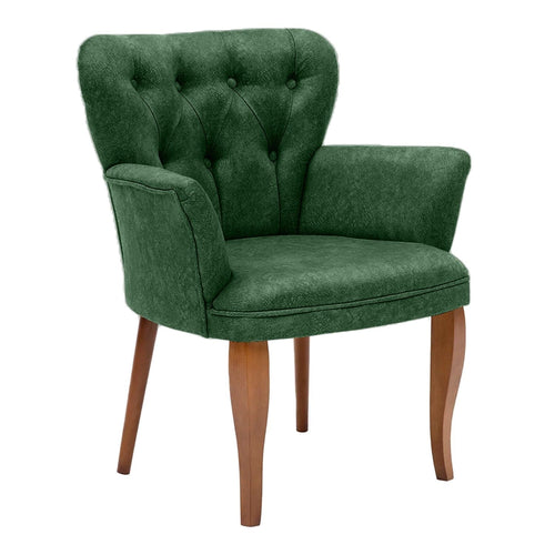 Poltrona in tessuto Paris Wooden Verde