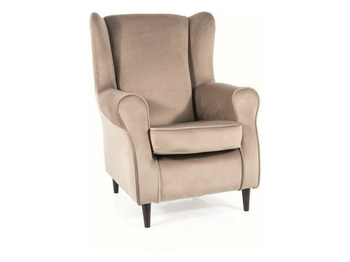 Signal Poltrona in velluto Baron Beige