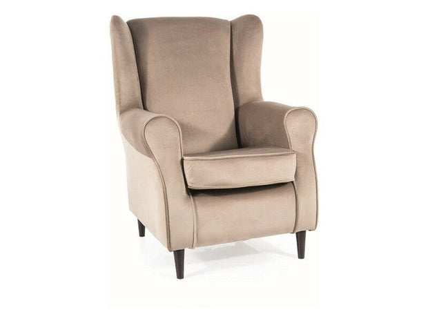 Signal Poltrona in velluto Baron Beige