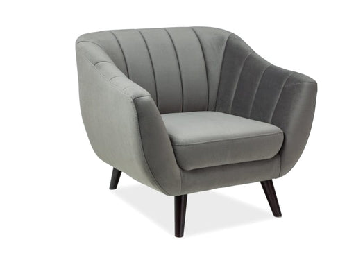 Signal Poltrona in velluto Elite 1 Grigio