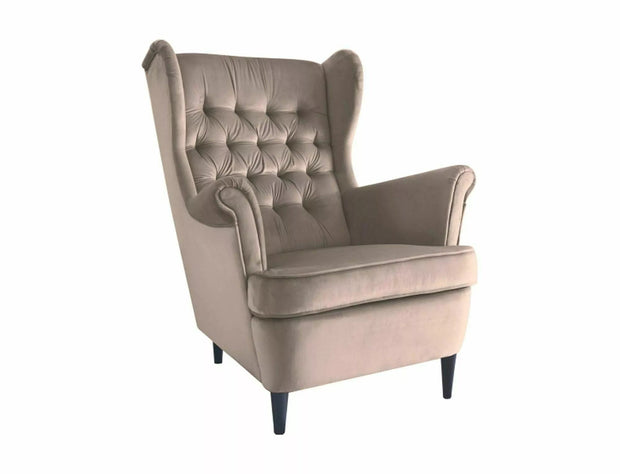 Signal Poltrona in velluto Harry Beige