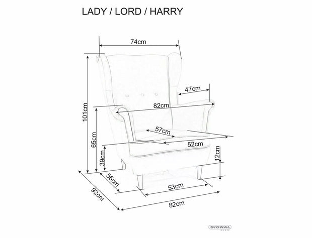 Signal Poltrona in velluto Harry Beige